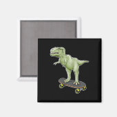 恐竜スケートボードのT-Rex恐竜 マグネット (正面/裏面)