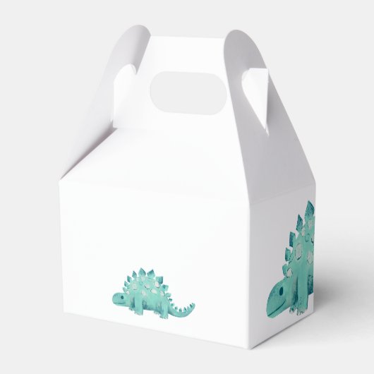 恐竜ステゴサウルスありがとう男の子の誕生日パーティー フェイバーボックス (裏面サイド)
