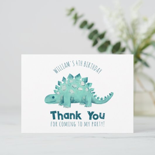 恐竜ステゴサウルスありがとう サンキューカード (スタンド正面)