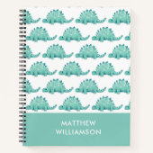 恐竜ステゴサウルスのパターン 名前 ノートブック (正面)