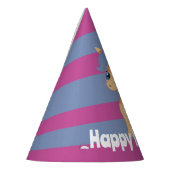 恐竜ストライプの誕生日パーティーハット パーティーハット (左)