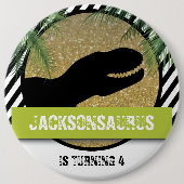 恐竜ストライプの誕生日 缶バッジ (正面)