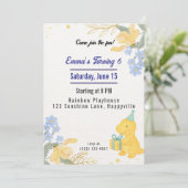 恐竜ストンプチョンプラー女の子の誕生日パーティー 招待状 (スタンド正面)