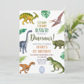 恐竜ストンプチョンプラー第1バースデーボーイパーティー 招待状 (スタンド正面)