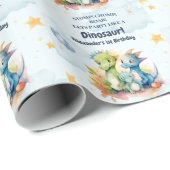 恐竜ストンプチョンプラー第1誕生日パーティー少年 ラッピングペーパー (ロールコーナー)