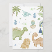 恐竜ストンプチョンプラー第1誕生日パーティー少年 招待状 (裏面)