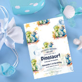 恐竜ストンプチョンプラー第1誕生日パーティー少年 招待状