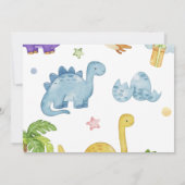 恐竜ストンプチョンプラー第1誕生日パーティー少年 招待状 (裏面)