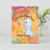 恐竜ストンプチョンプラー3歳のパーティー 招待状 (スタンド正面)