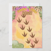 恐竜ストンプチョンプラー3歳のパーティー 招待状 (裏面)