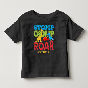 恐竜ストンプチョンプロア誕生日少年 トドラーTシャツ