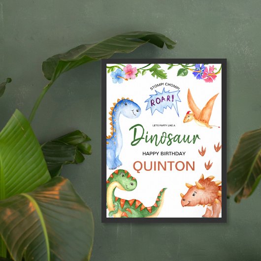 恐竜ストンプチョンプロール誕生日パーティー ポスター