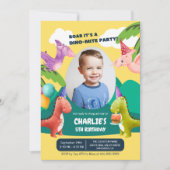 恐竜ストンプチョンプ笑い声の誕生日パーティー写真 招待状 (正面)