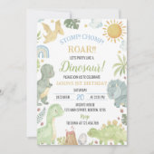 恐竜ストンプチョンプ誕生日パーティーの招待 招待状 (正面)