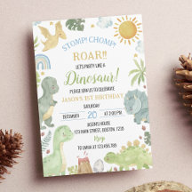 恐竜ストンプチョンプ誕生日パーティーの招待