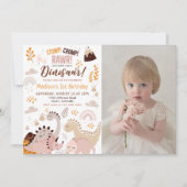 恐竜ストンプチョンプRawr 1st誕生日の写真 招待状 (正面)