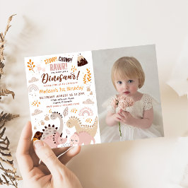 恐竜ストンプチョンプRawr 1st誕生日の写真 招待状