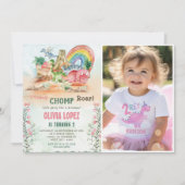 恐竜ストンプチョンプRoar 2nd誕生日パーティー写真 招待状 (正面)