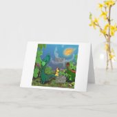 恐竜セルフィおもしろい漫画 カード (黄色い花)