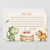 恐竜タイムカプセル メッセージカード 2歳の誕生日 招待状 (裏面)