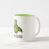 恐竜ダディサウルス父の日家族のギフト ツートーンマグカップ (正面右)