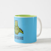 恐竜ダディサウルス父の日家族のギフト ツートーンマグカップ (正面右)