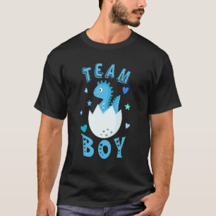 恐竜チーム男の子ジェンダーのレベルベビーシャワーマッチ Tシャツ