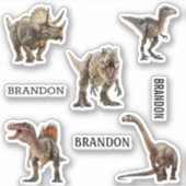 恐竜ティラノサウルスの名 シール (正面)