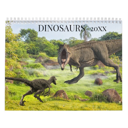 恐竜ティラノサウルスラプターJurassic任意の年 カレンダー (カバー)