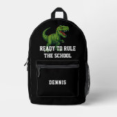 恐竜ティラノサウルスレックス引用文 プリントバックパック (正面)