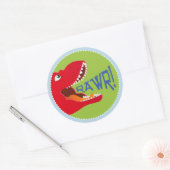 恐竜ティラノサウルスレックス誕生日カップケーキトッパー ラウンドシール (封筒)