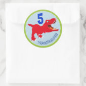 恐竜ティラノサウルスレックス誕生日カップケーキトッパー ラウンドシール (バッグ)