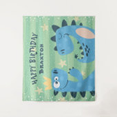 恐竜テーマの写真用背景 男の子の誕生日パーティー タペストリー (正面)