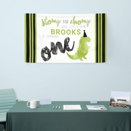 恐竜テーマアズリトルディノブラックグリーンストンプB 横断幕 (トレードショー)