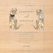 恐竜テーマグ結婚リーン アクリル招待状 (正面)