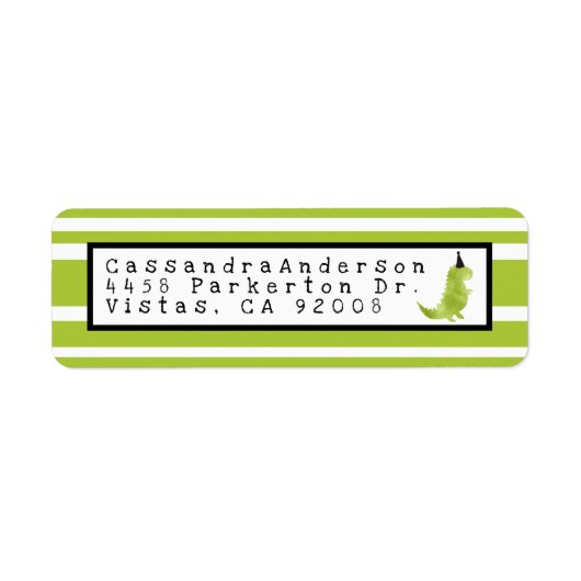 恐竜テーマストンプアンドチョンプグリーンディノ誕生日 ラベル (正面)