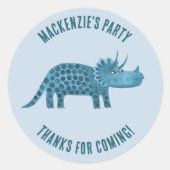 恐竜テーマパーティーありがとう ラウンドシール (正面)