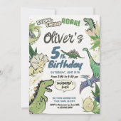 恐竜テーマパーティー誕生日, Tレックス 招待状 (正面)