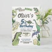 恐竜テーマパーティー誕生日, Tレックス 招待状 (スタンド正面)