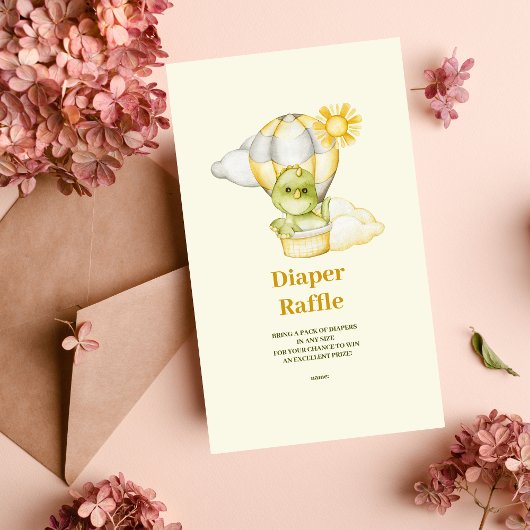 恐竜テーマベビーおむつラッフル エンクロージャーカード