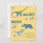 恐竜テーマ子供の誕生日パーティー 招待状 (正面)