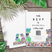 恐竜テーマ結婚のウェブサイトQRコード 出欠カード