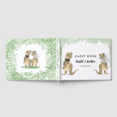 恐竜テーマ結婚のカスタム ゲストブック (全面)