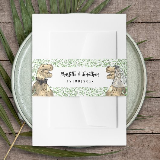 恐竜テーマ結婚のカスタム 招待状ベリーバンド