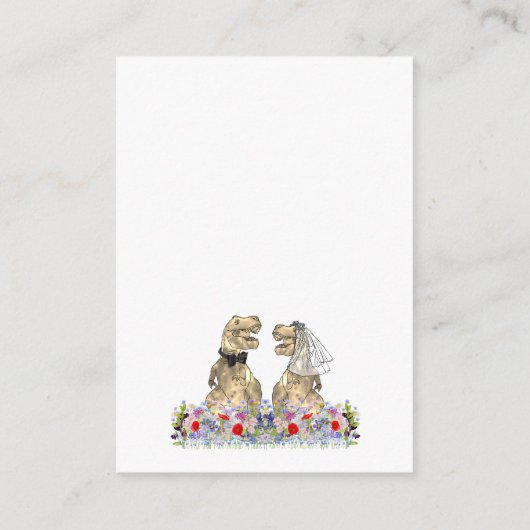 恐竜テーマ結婚の宿泊施設 エンクロージャーカード (裏面)