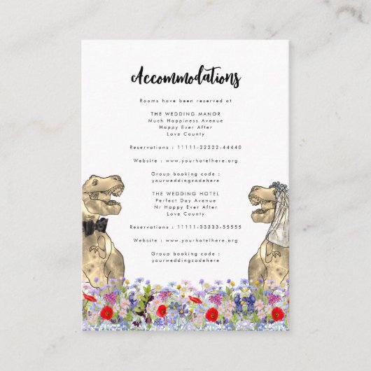 恐竜テーマ結婚の宿泊施設 エンクロージャーカード (正面)