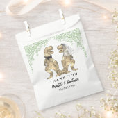 恐竜テーマ結婚の感謝 フェイバーバッグ (クリップ留めされた状態)