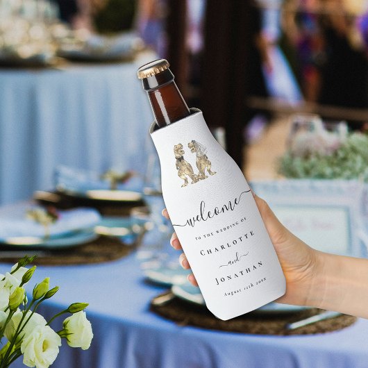 恐竜テーマ結婚の歓迎パーソナライズされた ボトルクーラー