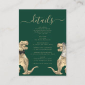 恐竜テーマ結婚の詳細緑 エンクロージャーカード (正面)