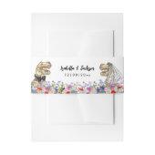 恐竜テーマ結婚の野花 招待状ベリーバンド (正面例)